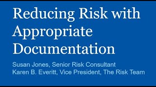 Don't Do That! - Reducing Risk with Appropriate Documentation