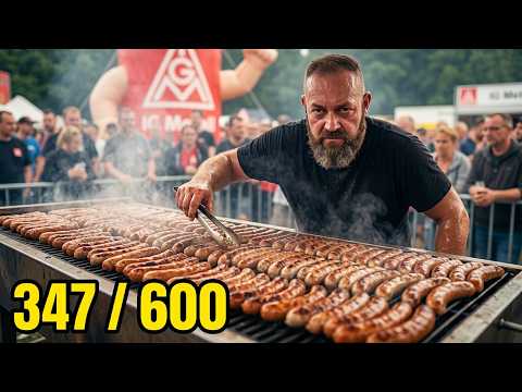 Wahnsinn am Grill! 600 BRATWURST in 2,5 Stunden!
