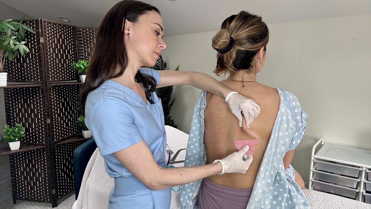 ASMR - Pulling HARD On Her Back - Chiropractic medical role play w/@MadPASMR skin pulling & massage