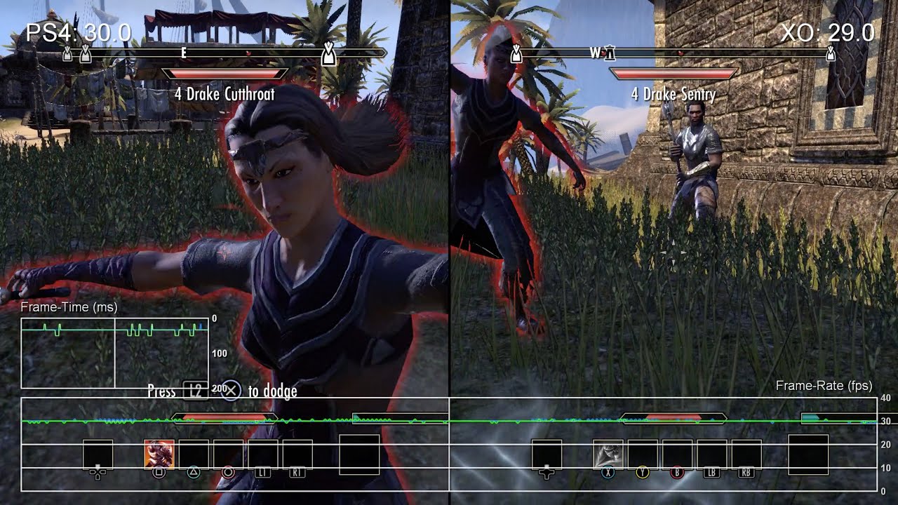 The Elder Scrolls Online Ps4 Vs Xbox One Gameplay Frame Rate Test Youtube