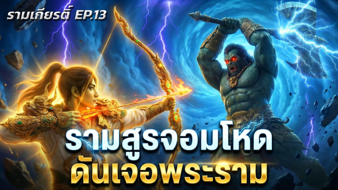 วินาทีชีวิต! รามสูรคลั่งบุกถล่มทัพหลวง พระรามต้องปะทะรามสูรแบบเลี่ยงไม่ได้ | รามเกียรติ์ EP.13