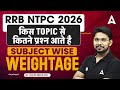 RRB NTPC 2026 किस TOPIC से कितने प्रश्न आते है SUBJECT WISE WEIGHTAGE | BY VEERENDRA SIR