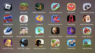 Roblox,Clash of Clans,Hill Climb Racing,Bowmasters,Annoying Teacher,poppyMobile chapter 1... screenshot 5