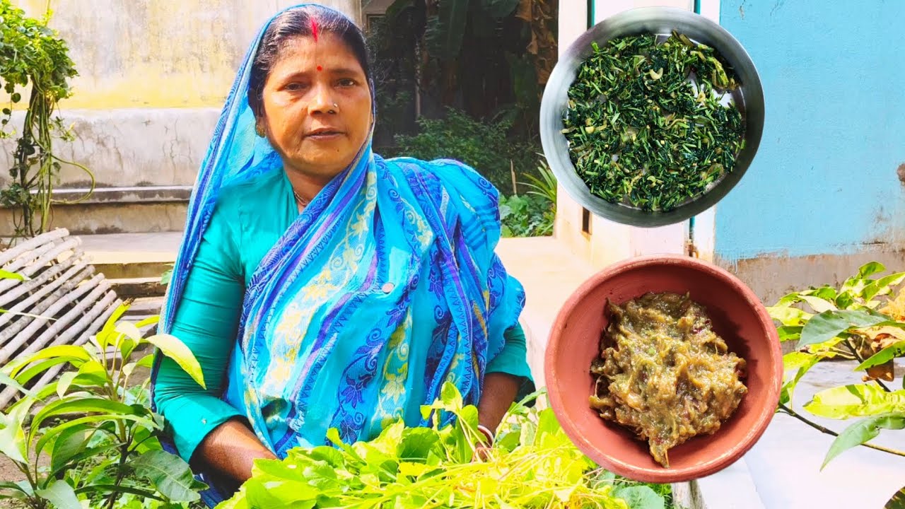 আজ দুপুরে গরম ভাতের সাথে সিম ভর্তা ও ঘরের টাটকা মুলো শাক ভাজা 🍛🍛🌼🌼 