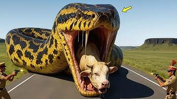 Brave Heroes Save Innocent Mother Cow from Giant Python’s Attack🐍
