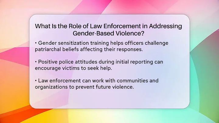 What Is the Role of Law Enforcement in Addressing Gender-Based Violence? - Gender Equality Network