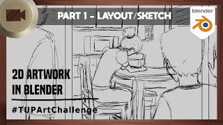 Creating a 2D artwork in Blender | PART 1 - Sketch/Layout