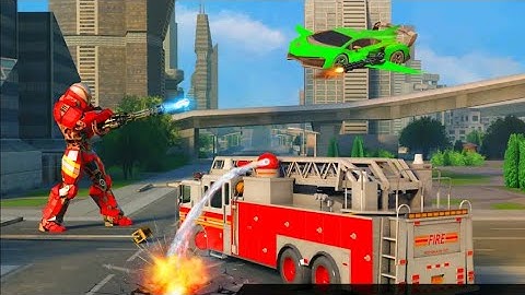 Flying Firefighter Truck Transform Robot | Robot Games