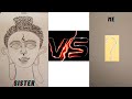 Buddha drawing.sister vs me challenge. beautiful portrait.by shreyash and nitya house 🏠.