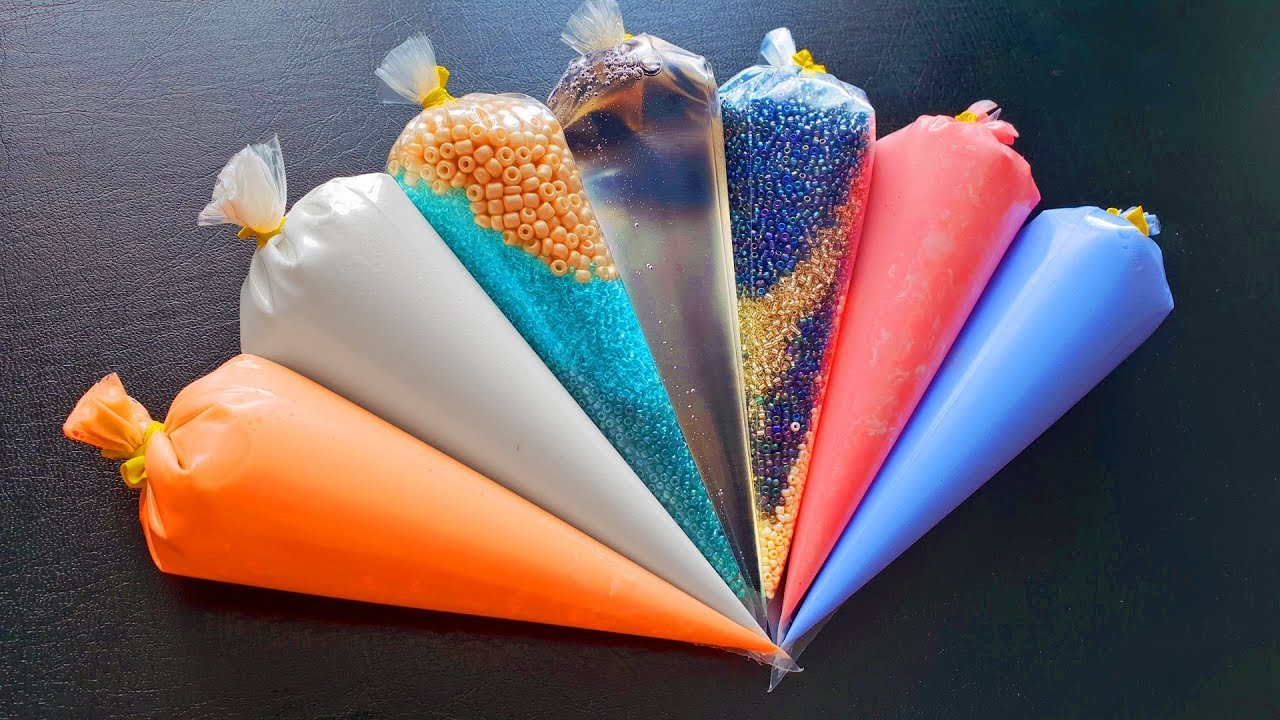 Making Slime Piping Bags Satisfying Crunchy Slime 47 YouTube