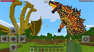 I Found NUCLEAR GODZILLA vs KING GHIDORAH in Minecraft Pocket Edition...