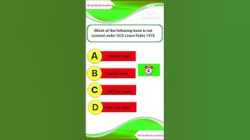 CCS LEAVE RULES 1972 MCQ #yt #leaverules