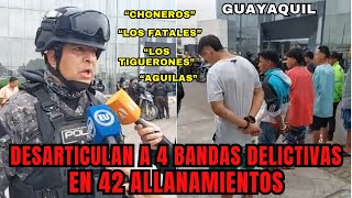 Policía ejecutó 42 allanamientos para desalojar a 4 bandas delictivas en Ciudad Victoria, Guayaquil