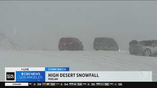 Snowfall in the high desert near Phelan