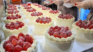 Amazing trendy strawberry cake  Korean food