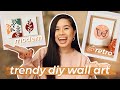 TRENDY DIY WALL ART PRINTS *EASY TIPS* | Modern Abstract Boho Plants + Retro Tie Dye Watercolor