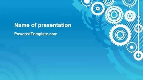 Pinion Blue Theme PowerPoint Template by PoweredTemplate.com