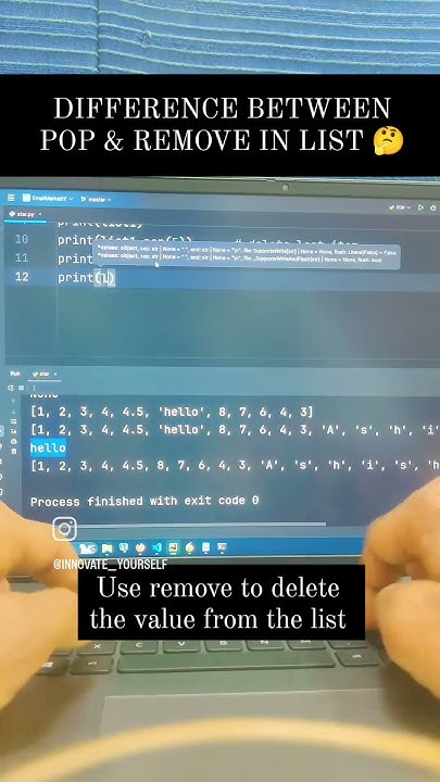DIFFERENCE BETWEEN POP & REMOVE IN LIST 🤔#pop #remove #delete #list # ...