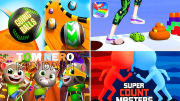 Satisfying Mobile Games... Tippy Toe vs Count Master vs Tom Gold Run vs Going Balls.