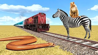 June 19, 2022 Zebra & Anaconda Vs Monkey Crying Train Stops The Train Beamng Drive Trainfun Tv