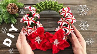 Easy Idea Christmas Wreath With Chenille Wire Diy Christmas Decoration Crafts