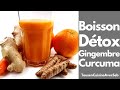 Boisson detox au gingembre et curcuma tous en cuisine avec seb