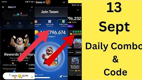 September 13th GEMZ Daily Combo & Cipher Solution | 13th September Today ($5,000,000 Coins)