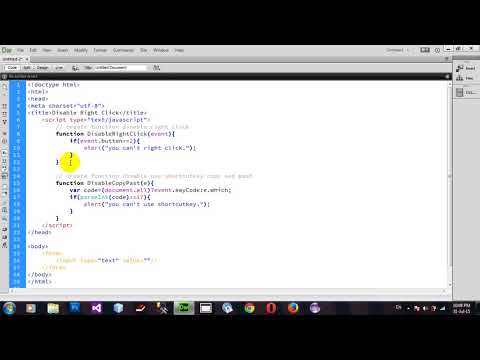 How to Disable Shortcutkey and Right Click in JavaScript