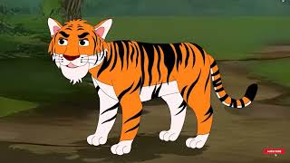 Tiger's courage test Animal Stories  English Animated Moral Story  jungle book  videos for kids
