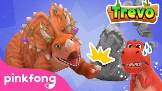 meet the plant eater dinosaur triceratops trevo my pet dinosaurs dinosaur cartoon pinkfong