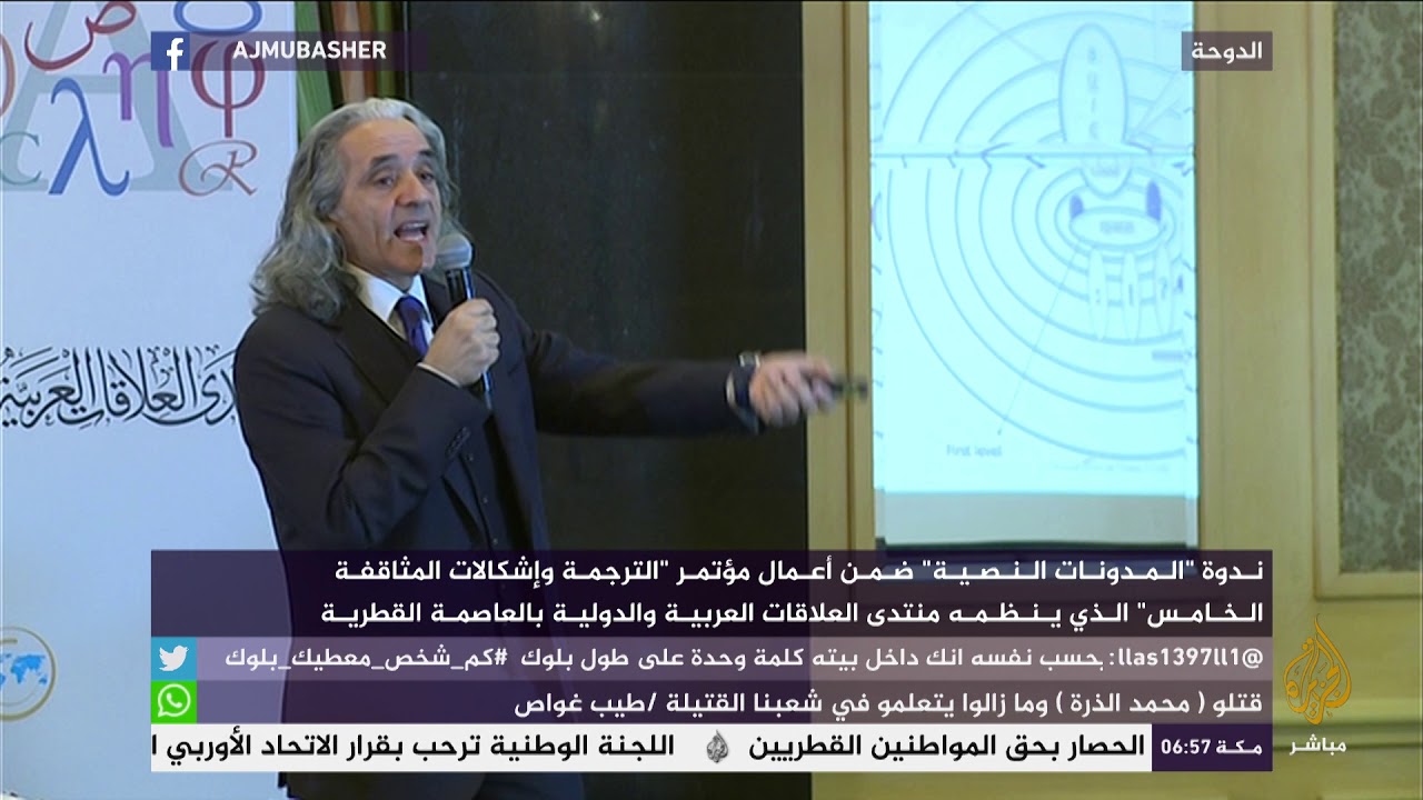 ندوة "المدونات النصية" ضمن أعمال مؤتمر الترجمة وإشكالات المثاقفة الخامس في الدوحة