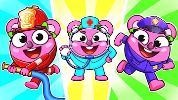 FireGirl, DoctorGirl, and PoliceGirl Song 🚒🚑🚓 | Funny Kids Songs 😻🐨🐰🦁 And Nursery Rhymes by Baby Zoo