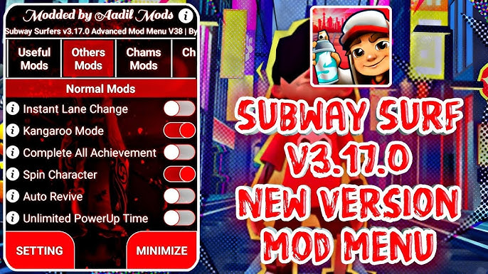 Subway Surfers v2.26.1 Latest Version Advanced Mod Menu [UPDATED] (Added  Instant Lane Change Mod) 