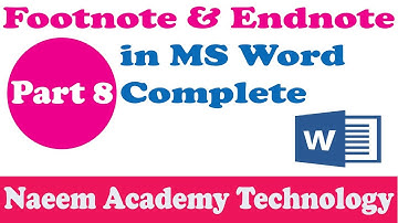 FootNote and EndNote In MS Word In Urdu Hindi Tutorial
