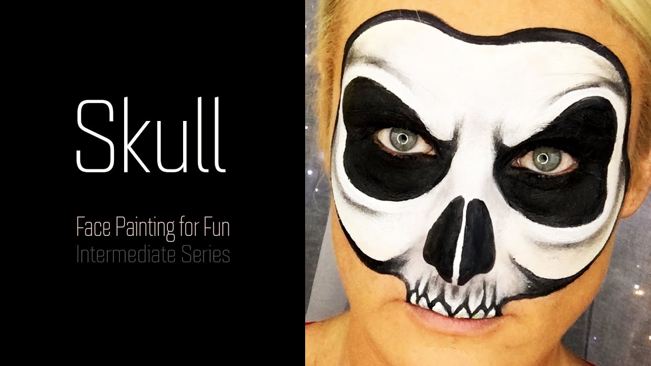Glow in the Dark Skull Face Paint Video Tutorial by Francesca
