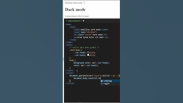 🔵 Dark mode bem simples usando HTML/CSS/JS