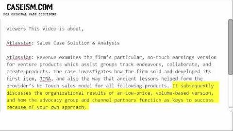Atlassian: Sales Case Solution & Analysis- Caseism.com