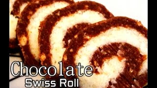 No Bake Swiss Roll - Eggless Quick And Easy Chocolate Cake Roll Recipe - Do At Home
