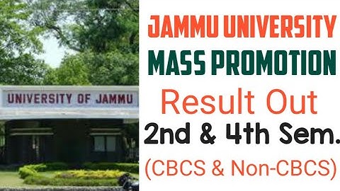 Jammu University Mass Promotion Result Out (2nd & 4th Sem) CBCS & Non-CBCS