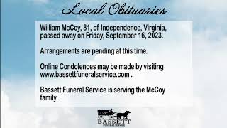 Obits for September 20, 2023