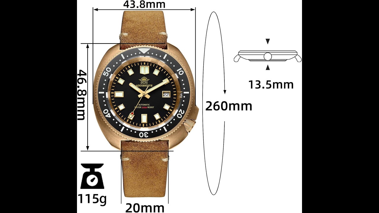 Reloj Addiesdive AD2104 Captan Millard Bronce