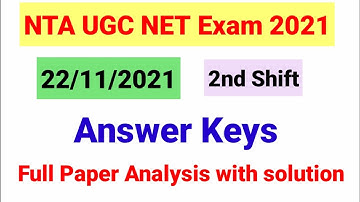 NTA UGC NET Paper Analysis held on 22 November 2nd Shift 2021| 21 Nov ugc net paper analysis|NTA NET