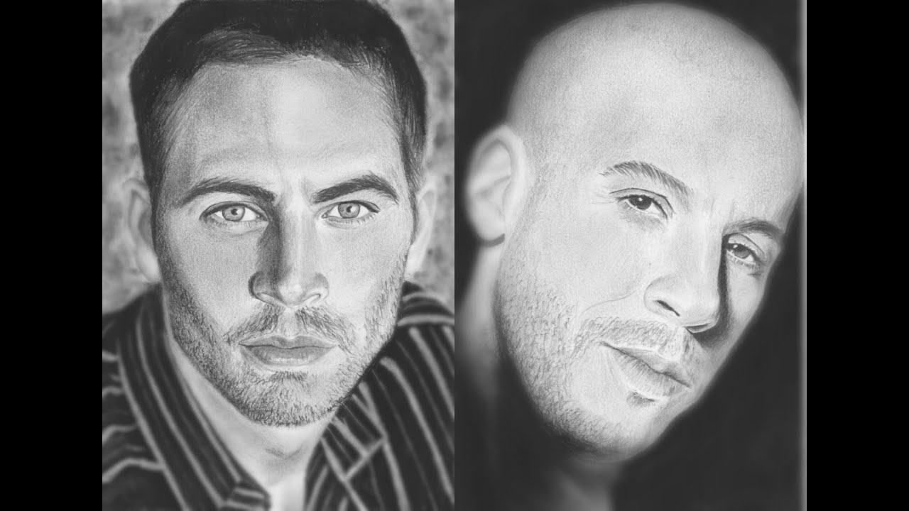 Drawing Paul Walker and Vin Diesel - YouTube.