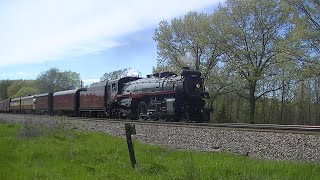 CP 2816 Steam Passenger Train At Portage Wisconsin with steaming into east yard 05-05-2024
