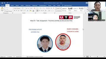 Week 15 - Task: Assignment – Free time activities we like and don