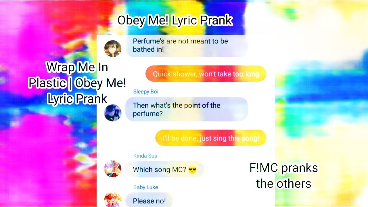 Wrap Me In Plastic Lyric Prank | Obey Me! Lyric Prank | I messed up at the end, sorry :(