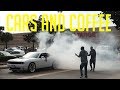 MUSTANG BUROUTS IN TRAFFIC & GT3RS GETS SIDEWAYS LEAVING CARS AND COFFEE HOUSTON!!!
