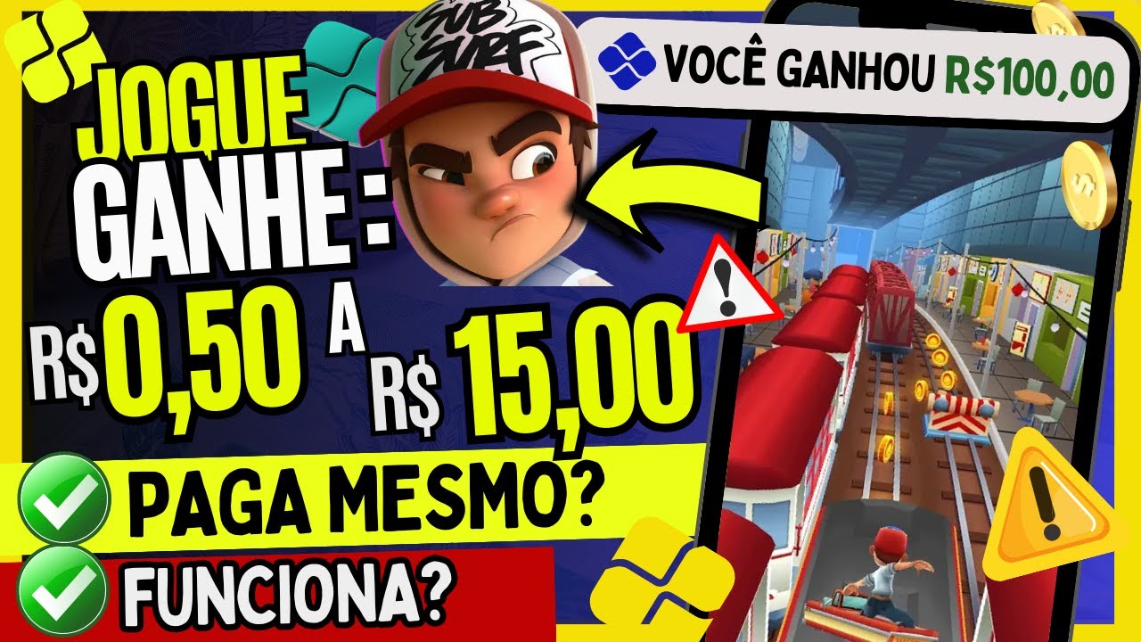 NOVO APLICATIVO QUE TE PAGA POR VC JOGAR SUBWAY SURF MOSTREI A PROVA DE  PAGAMENTO SAQUE VIA PIX! 