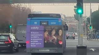 Here is the Emt bus 2558 on the number 150 in Madrid Friday 2 January 2026