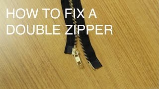 This video will show you how to fix a double slider zipper that has
been misaligned. is what we call two-way separating zipper.